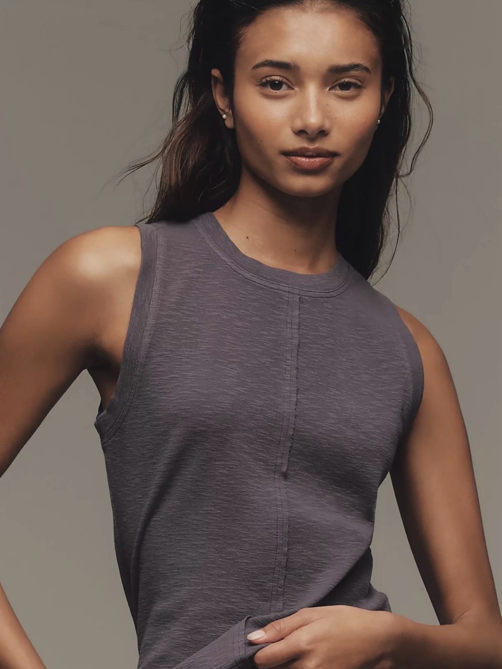 Anthropologie Pilcro Charcoal Sleeveless Crewneck Tank